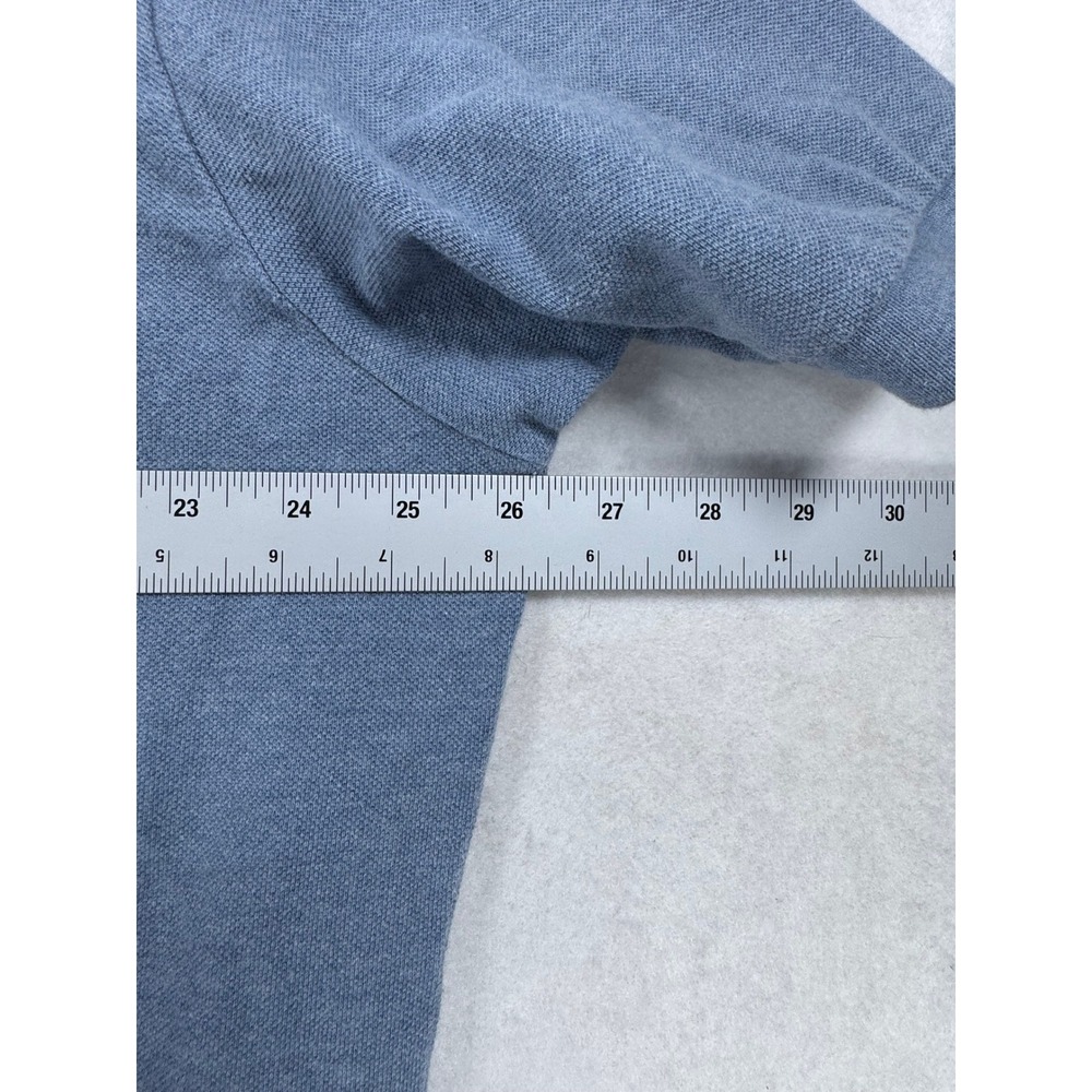 Polo Ralph Lauren Mens XXL Blue Heather Pique Short Sleeve Polo Shirt Pony VTG - Picture 6 of 9